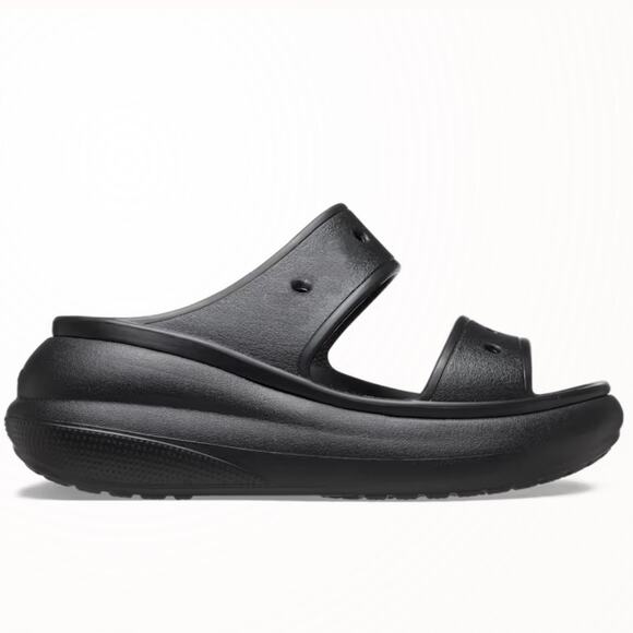 Crocs Classic Crush Platform Two-Strap Sandals Black Size 8 - Picture 2 of 10